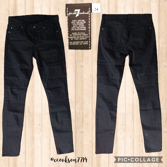 7 For All Mankind Denim - sale 7FAM size 24 the skinny blk jeans sz24